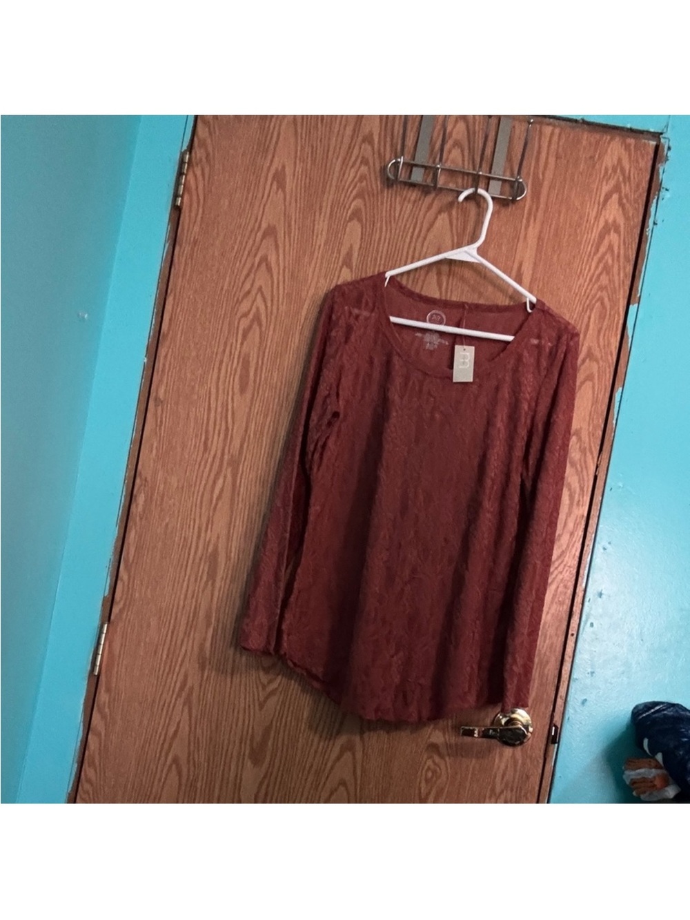 Maurices Rust Lace Long Sleeve Top